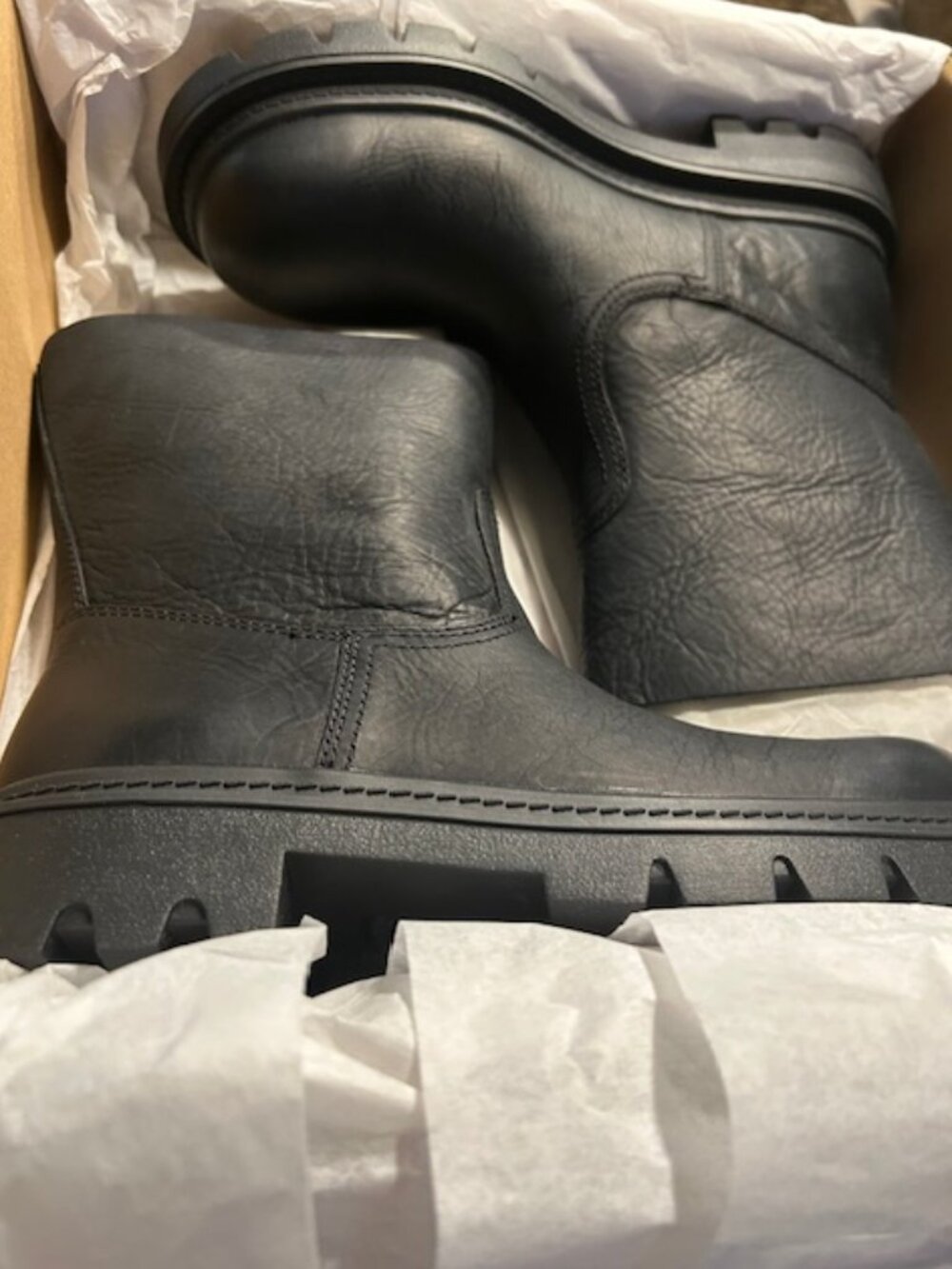 Coach Black Leather Upper Pull On Work Boot